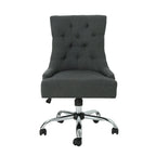 Dark Grey / Beige Diamond Tufted Swivel Office Chair for 1 Person