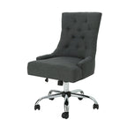 Dark Grey / Beige Diamond Tufted Swivel Office Chair for 1 Person