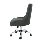 Dark Grey / Beige Diamond Tufted Swivel Office Chair for 1 Person