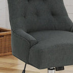 Dark Grey / Beige Diamond Tufted Swivel Office Chair for 1 Person