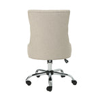 Dark Grey / Beige Diamond Tufted Swivel Office Chair for 1 Person