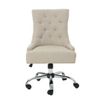Dark Grey / Beige Diamond Tufted Swivel Office Chair for 1 Person