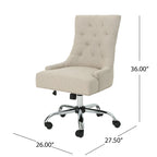 Dark Grey / Beige Diamond Tufted Swivel Office Chair for 1 Person