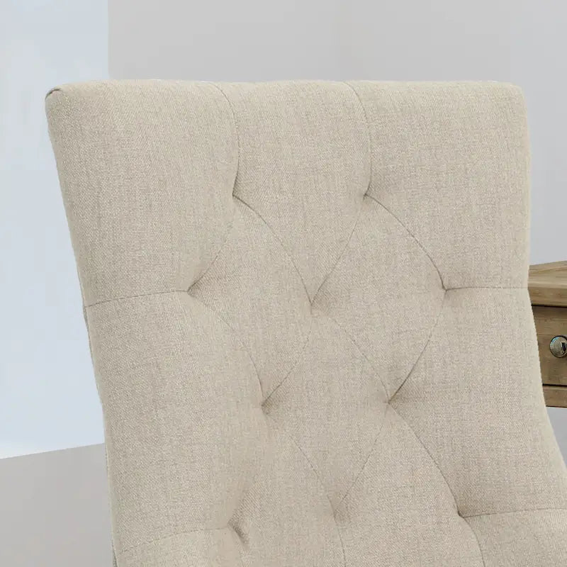 Dark Grey / Beige Diamond Tufted Swivel Office Chair for 1 Person