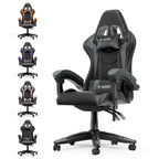 Grey/Black, Black/Pink, Orange/Black, Black/Purple Reclining High-Back Gaming Chair for 1 Person