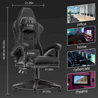 Grey/Black, Black/Pink, Orange/Black, Black/Purple Reclining High-Back Gaming Chair for 1 Person