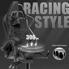Grey/Black, Black/Pink, Orange/Black, Black/Purple Reclining High-Back Gaming Chair for 1 Person