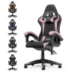 Grey/Black, Black/Pink, Orange/Black, Black/Purple Reclining High-Back Gaming Chair for 1 Person