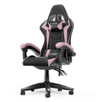 Grey/Black, Black/Pink, Orange/Black, Black/Purple Reclining High-Back Gaming Chair for 1 Person
