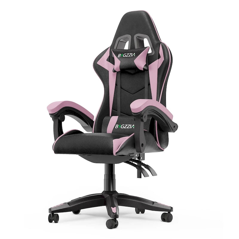 Grey/Black, Black/Pink, Orange/Black, Black/Purple Reclining High-Back Gaming Chair for 1 Person