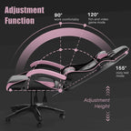 Grey/Black, Black/Pink, Orange/Black, Black/Purple Reclining High-Back Gaming Chair for 1 Person