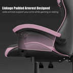 Grey/Black, Black/Pink, Orange/Black, Black/Purple Reclining High-Back Gaming Chair for 1 Person