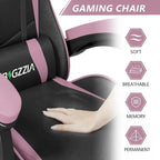 Grey/Black, Black/Pink, Orange/Black, Black/Purple Reclining High-Back Gaming Chair for 1 Person