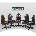 Grey/Black, Black/Pink, Orange/Black, Black/Purple Reclining High-Back Gaming Chair for 1 Person