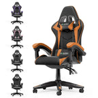 Grey/Black, Black/Pink, Orange/Black, Black/Purple Reclining High-Back Gaming Chair for 1 Person