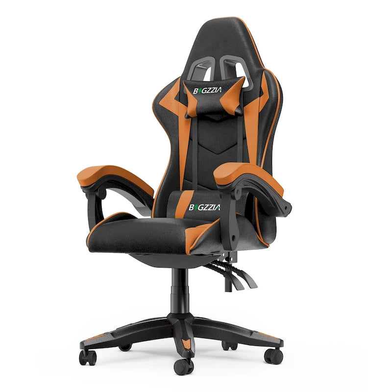 Grey/Black, Black/Pink, Orange/Black, Black/Purple Reclining High-Back Gaming Chair for 1 Person