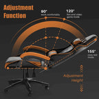 Grey/Black, Black/Pink, Orange/Black, Black/Purple Reclining High-Back Gaming Chair for 1 Person
