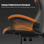 Grey/Black, Black/Pink, Orange/Black, Black/Purple Reclining High-Back Gaming Chair for 1 Person
