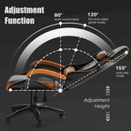 Grey/Black, Black/Pink, Orange/Black, Black/Purple Reclining High-Back Gaming Chair for 1 Person