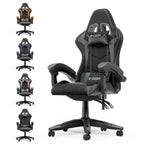 Grey/Black, Black/Pink, Orange/Black, Black/Purple Reclining High-Back Gaming Chair for 1 Person
