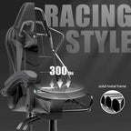 Grey/Black, Black/Pink, Orange/Black, Black/Purple Reclining High-Back Gaming Chair for 1 Person