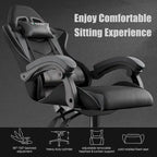 Grey/Black, Black/Pink, Orange/Black, Black/Purple Reclining High-Back Gaming Chair for 1 Person