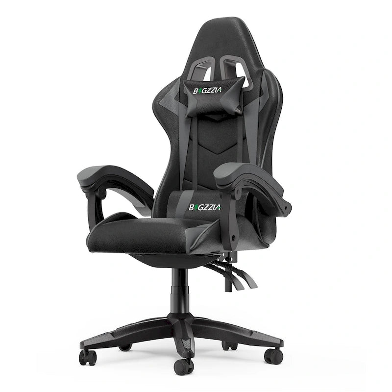 Grey/Black, Black/Pink, Orange/Black, Black/Purple Reclining High-Back Gaming Chair for 1 Person