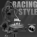Grey/Black, Black/Pink, Orange/Black, Black/Purple Reclining High-Back Gaming Chair for 1 Person