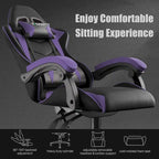 Grey/Black, Black/Pink, Orange/Black, Black/Purple Reclining High-Back Gaming Chair for 1 Person