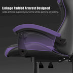 Grey/Black, Black/Pink, Orange/Black, Black/Purple Reclining High-Back Gaming Chair for 1 Person