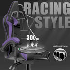 Grey/Black, Black/Pink, Orange/Black, Black/Purple Reclining High-Back Gaming Chair for 1 Person