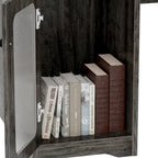 L-Shaped Corner Desk with Hutch & File Cabinet, 1-Person (Black / Red Oak / White / Rustic Brown / Grey Oak)