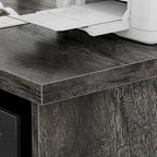 L-Shaped Corner Desk with Hutch & File Cabinet, 1-Person (Black / Red Oak / White / Rustic Brown / Grey Oak)