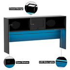 L-Shaped Corner Desk with Hutch & File Cabinet, 1-Person (Black / Red Oak / White / Rustic Brown / Grey Oak)