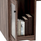 L-Shaped Corner Desk with Hutch & File Cabinet, 1-Person (Black / Red Oak / White / Rustic Brown / Grey Oak)