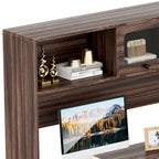 L-Shaped Corner Desk with Hutch & File Cabinet, 1-Person (Black / Red Oak / White / Rustic Brown / Grey Oak)