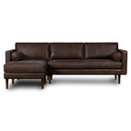 Left Sectional Sofa, Italian Leather, 4 Colors, Seats 3–4