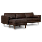 Left Sectional Sofa, Italian Leather, 4 Colors, Seats 3–4