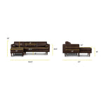 Left Sectional Sofa, Italian Leather, 4 Colors, Seats 3–4