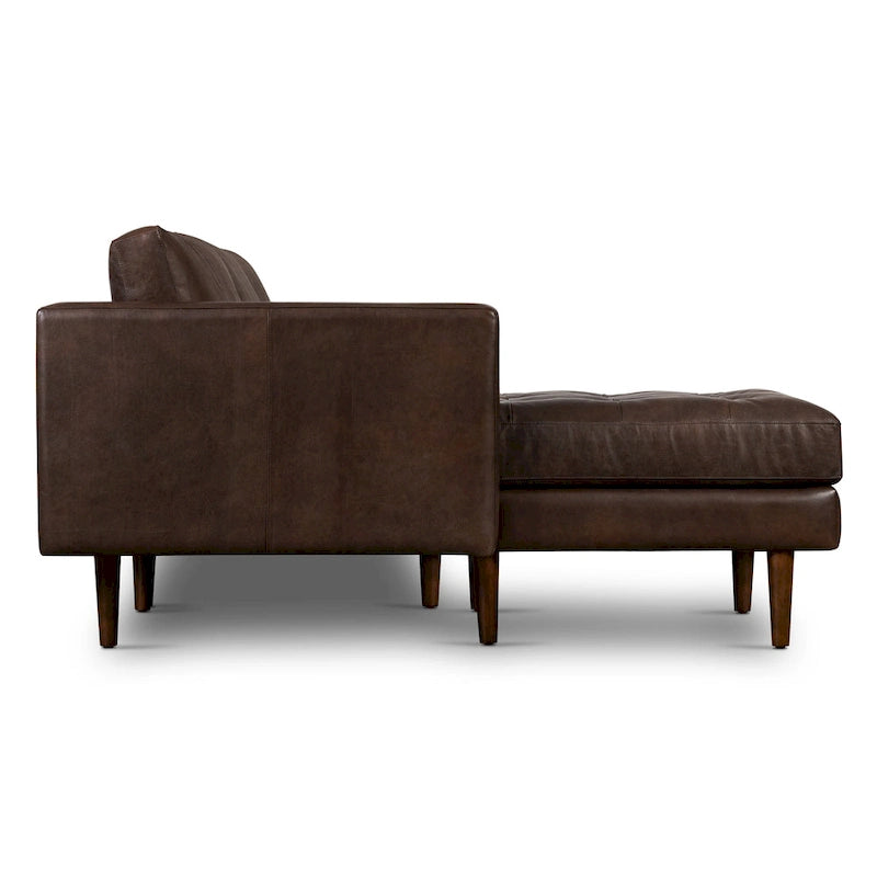 Left Sectional Sofa, Italian Leather, 4 Colors, Seats 3–4