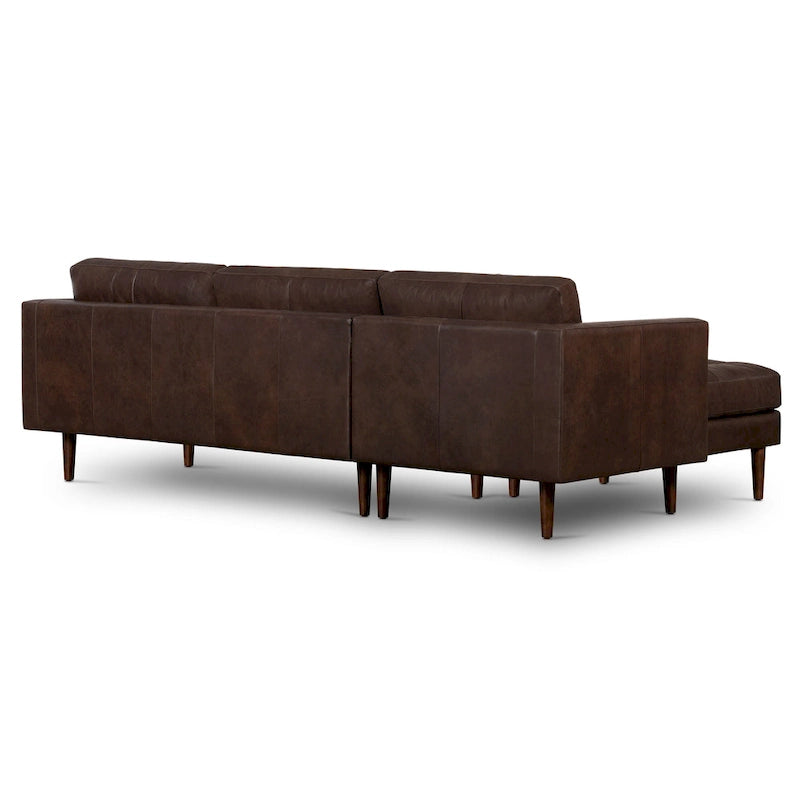 Left Sectional Sofa, Italian Leather, 4 Colors, Seats 3–4
