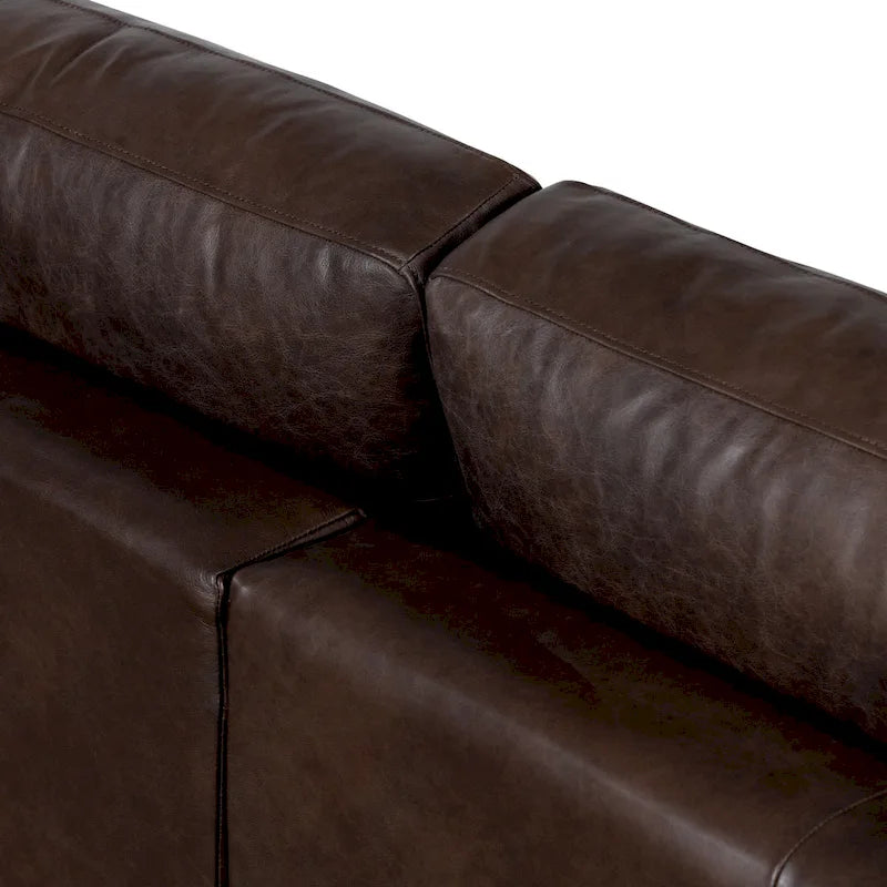 Left Sectional Sofa, Italian Leather, 4 Colors, Seats 3–4