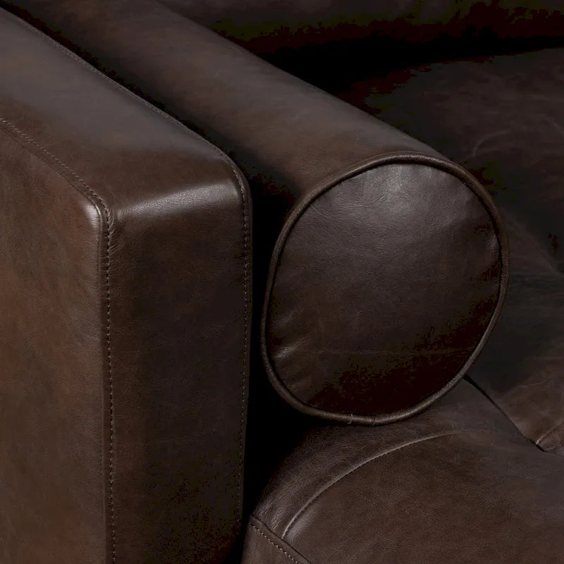 Left Sectional Sofa, Italian Leather, 4 Colors, Seats 3–4