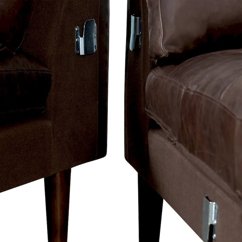 Left Sectional Sofa, Italian Leather, 4 Colors, Seats 3–4