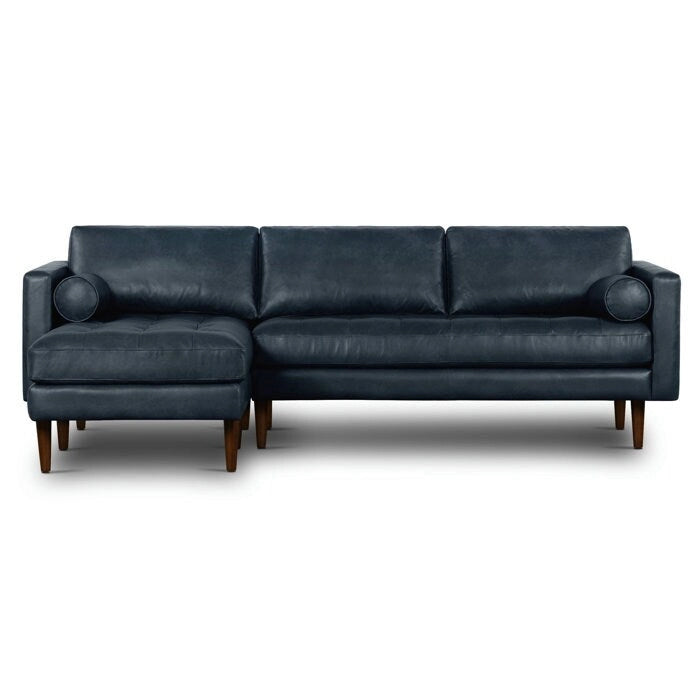 Left Sectional Sofa, Italian Leather, 4 Colors, Seats 3–4