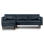 Left Sectional Sofa, Italian Leather, 4 Colors, Seats 3–4