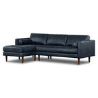 Left Sectional Sofa, Italian Leather, 4 Colors, Seats 3–4