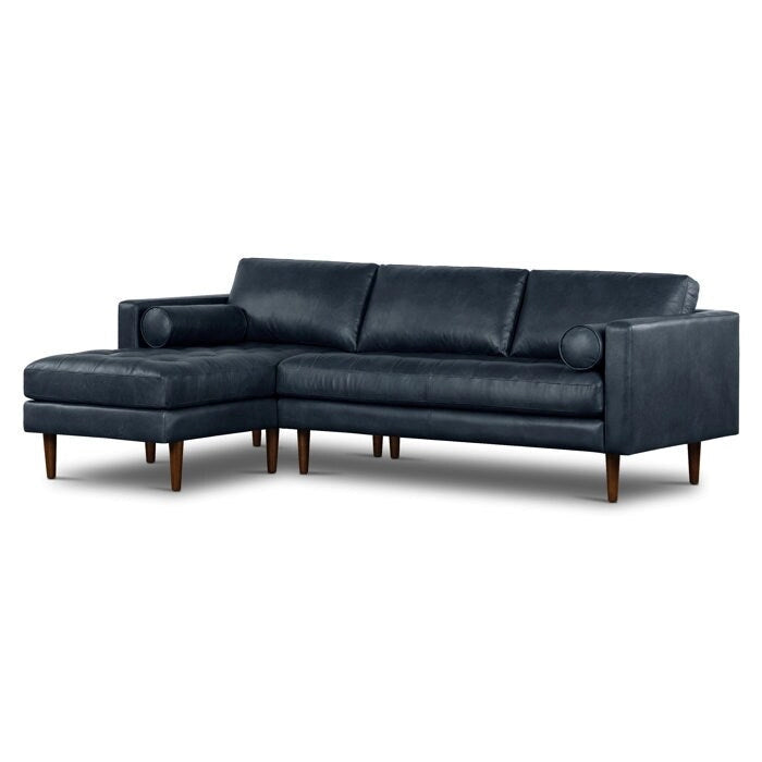 Left Sectional Sofa, Italian Leather, 4 Colors, Seats 3–4