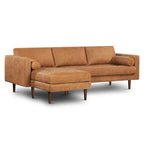 Left Sectional Sofa, Italian Leather, 4 Colors, Seats 3–4