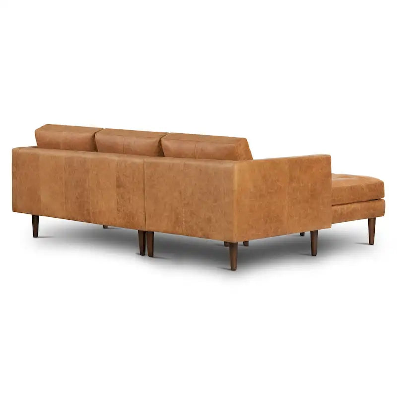 Left Sectional Sofa, Italian Leather, 4 Colors, Seats 3–4